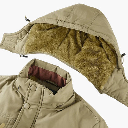 Veste d'hiver pour homme style outdoor imperméable avec capuche – idéale pour randonnée et loisirs