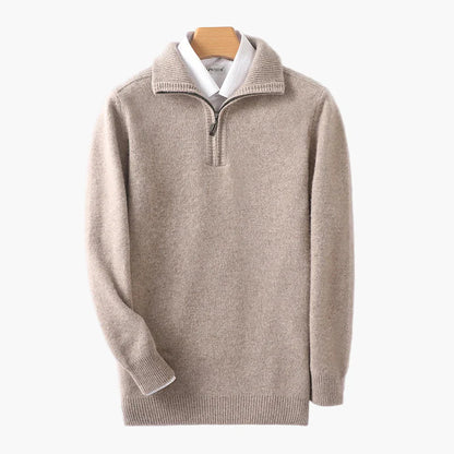 Pull zippé col montant pour homme style casual chic