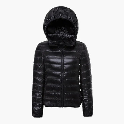 Veste doudoune à capuche pour femme, style urbain léger et chaud, idéale pour l'hiver
