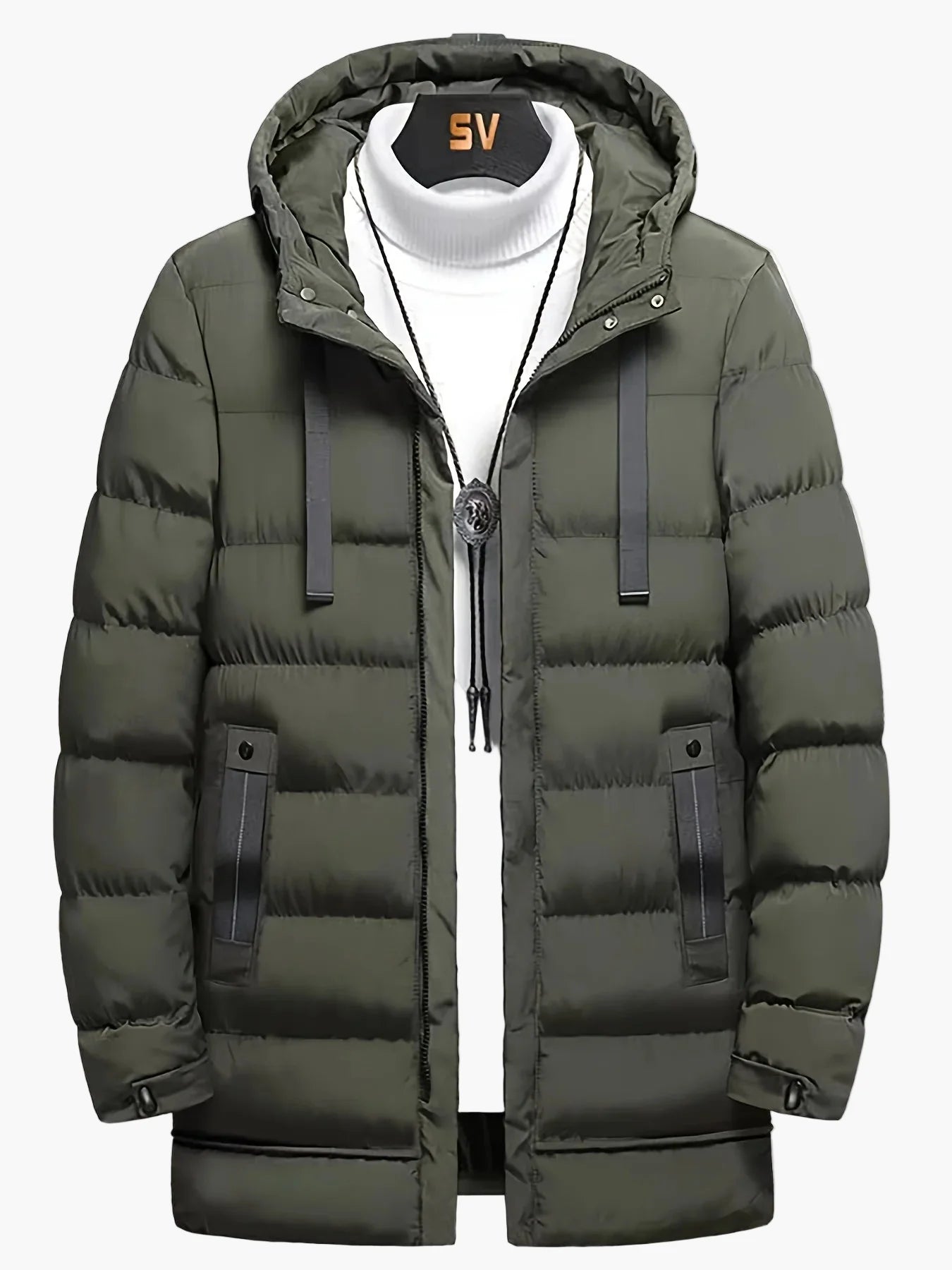 Manteau long d'hiver homme style parka urbaine polyvalente pour usage quotidien et activités extérieures