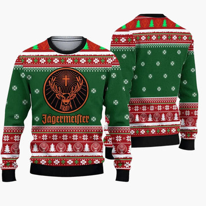 Pull de Noël homme style ugly sweater Jägermeister fête et cadeau original