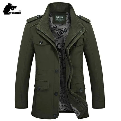 Veste militaire décontractée pour homme style urbain – Manteau automne/hiver élégant