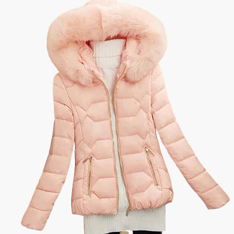 Doudoune Femme Élégante avec Capuche Large et Fermeture Zippée - Style Hiver Urbain