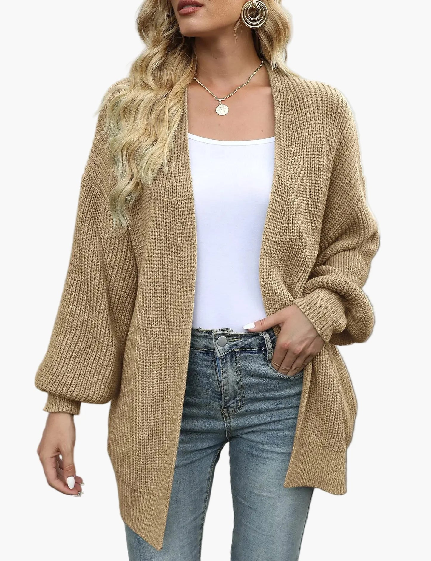 Gilet Cardigan Décontracté Femme Style Oversize pour Automne et Hiver