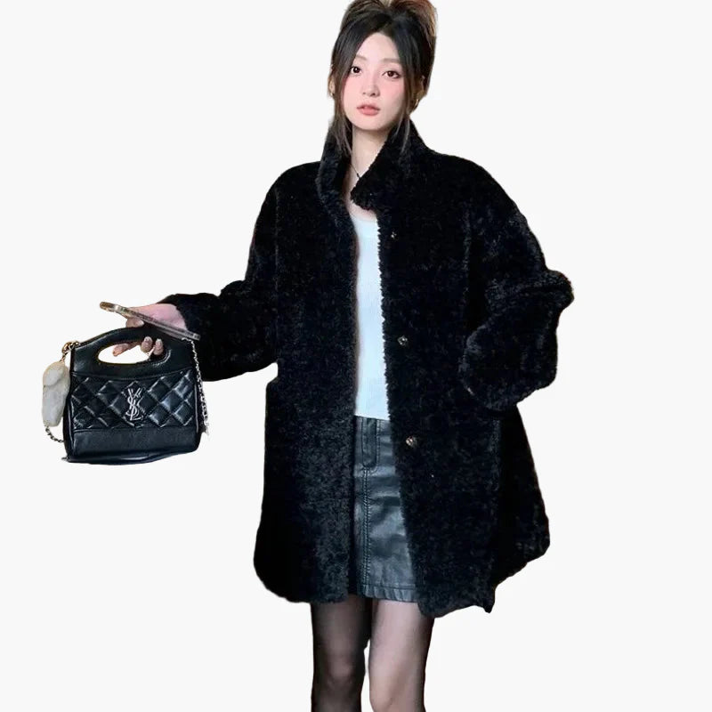 Manteau d'hiver femme style décontracté épais et chaud tendance urbaine