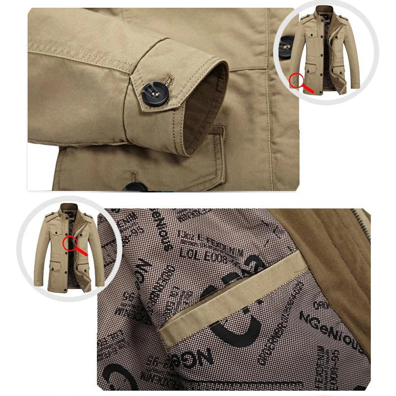 Veste militaire décontractée pour homme style urbain – Manteau automne/hiver élégant