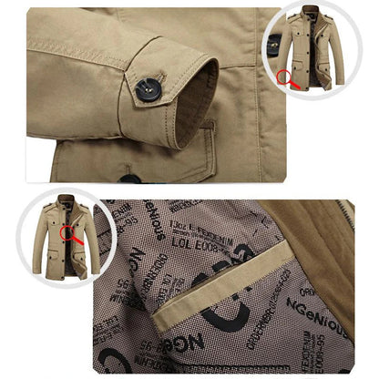 Veste militaire décontractée pour homme style urbain – Manteau automne/hiver élégant