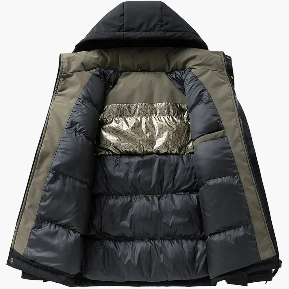 Veste d'hiver décontractée imperméable à capuche pour homme
