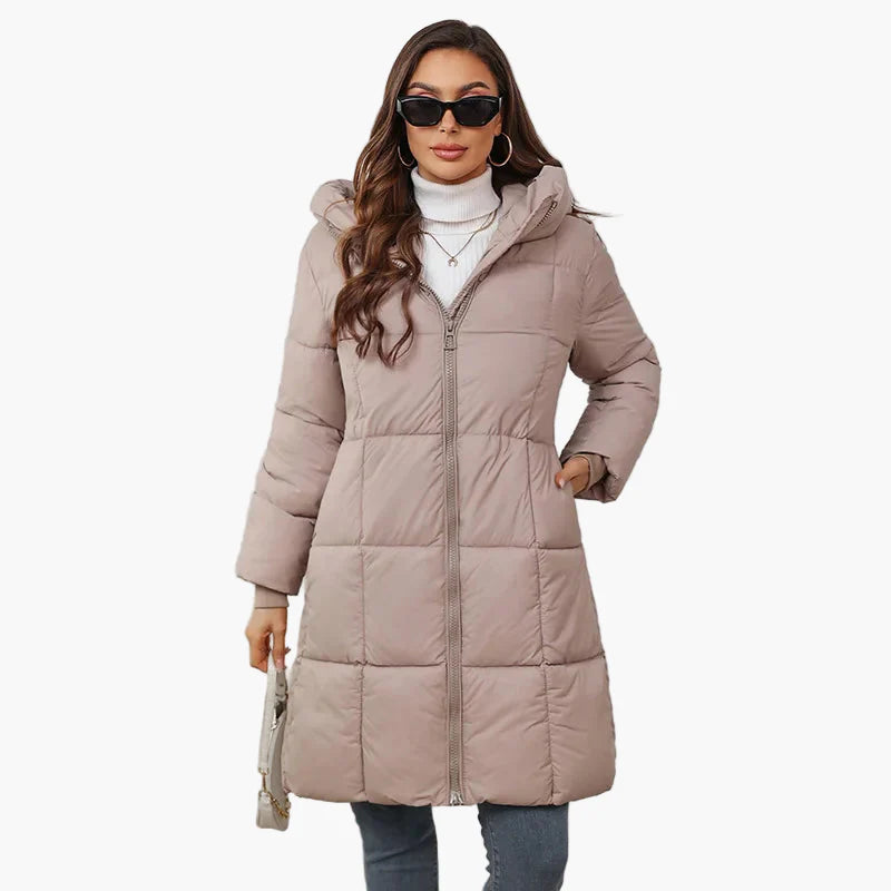 Manteau Doudoune Longue Femme Style Urbain Hiver Élégant à Capuche