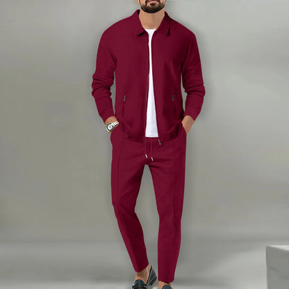 Terrence – Veste Ajustée pour Hommes avec Poche Zippée et Pantalon Long