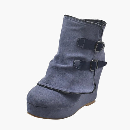 Bottines compensées à boucles femme style décontracté urbain