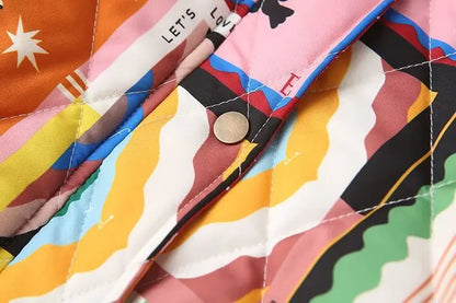 Veste matelassée patchwork style bohème pour femme - Mode urbaine et originale