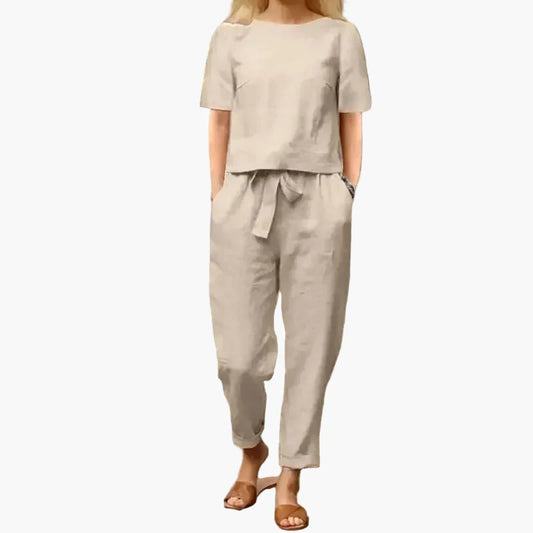 Ensemble d'été 2 pièces femme, style décontracté chic, idéal pour sorties et loisirs