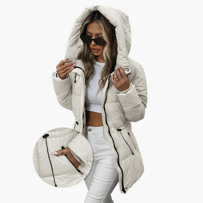 Manteau d'hiver matelassé femme à capuche style urbain chaud et tendance