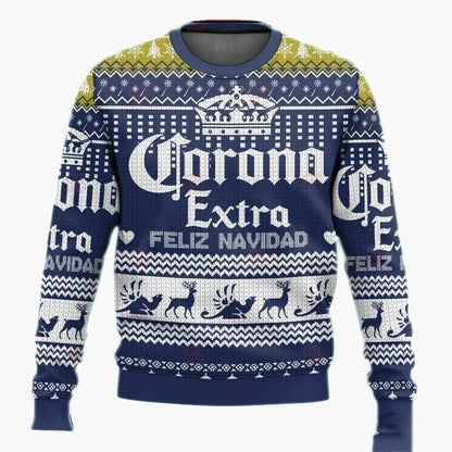Pull de Noël homme style Ugly Sweater Corona Extra – Édition festive