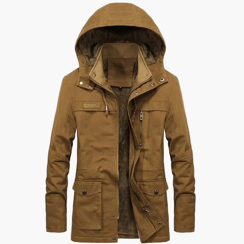 Veste d’hiver à capuche pour homme style urbain casual – manteau long chaud et tendance
