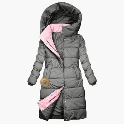 Manteau d'Hiver Long Matelassé à Capuche pour Femme - Style Puffer Élégant et Coupe-Vent