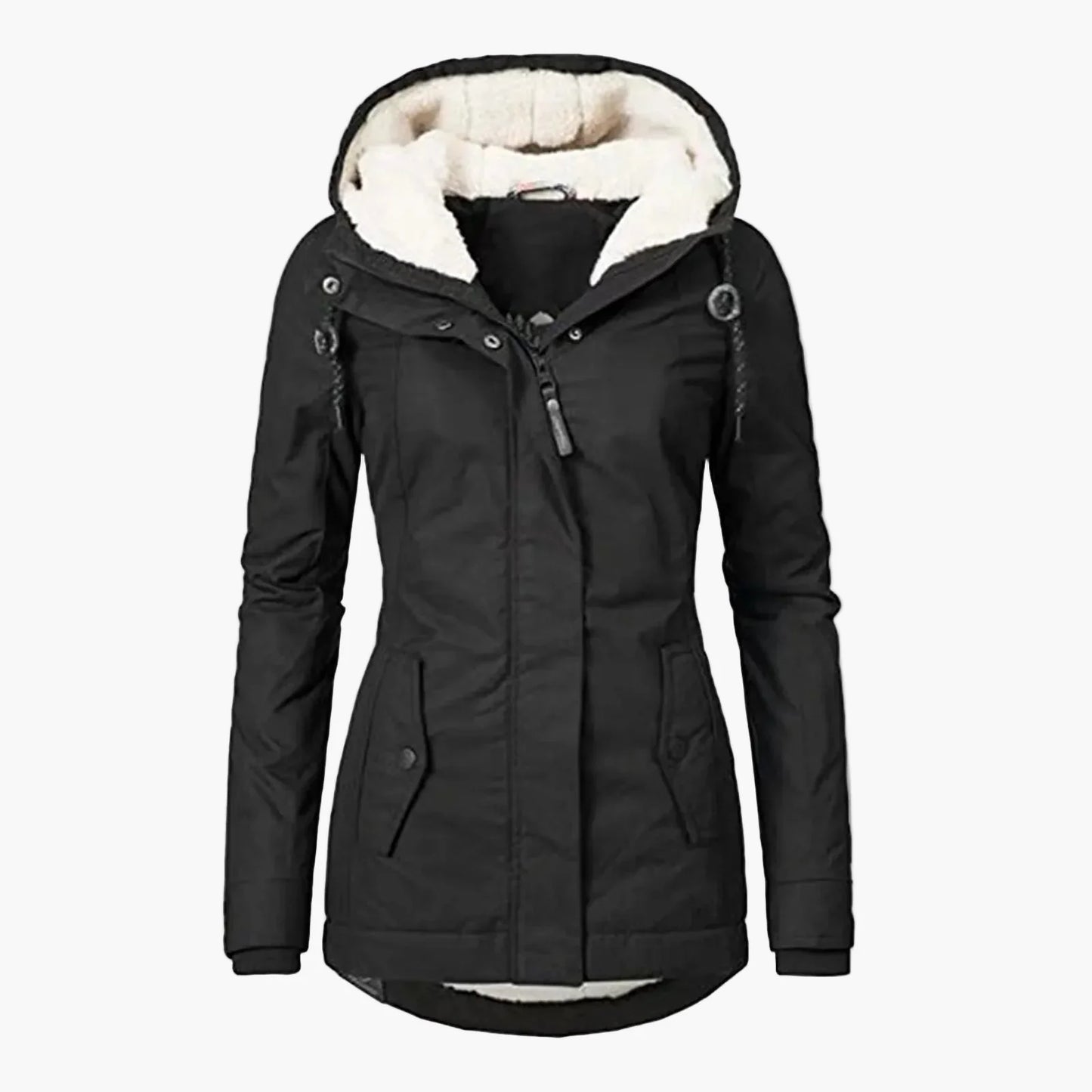 Veste d’Hiver Femme Style Urbain avec Capuche Doublée – Élégance Quotidienne et Confort Thermique
