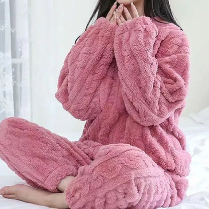 Regina - Warmes Teddy Fleece Pyjama Set für Frauen