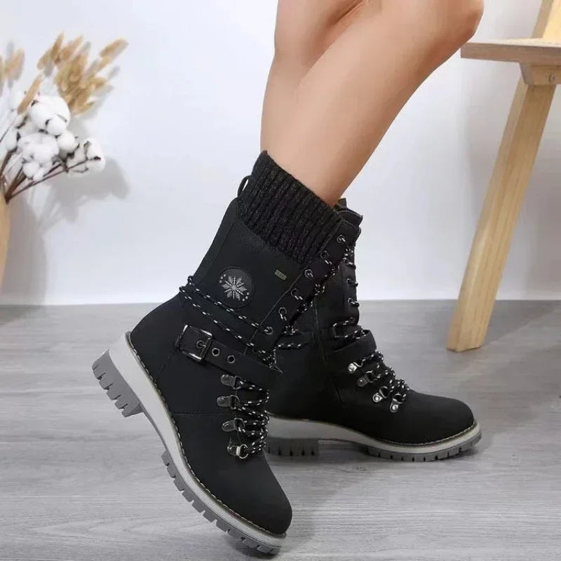 Phoebe – Bottes mi-mollet zippées pour femmes avec talon bloc