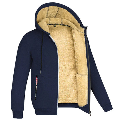Derek – Sweat à Capuche Zippé Doublé Sherpa pour Homme
