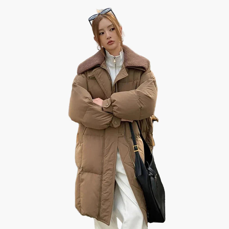 Manteau Doudoune Longue Femme Style Décontracté Urbain Hiver Chaud