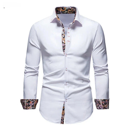 Victor – Chemise Homme Coupe Ajustée à Imprimé Paisley Manches Longues