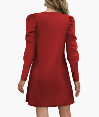 Robe élégante à manches longues bouffantes pour femme – Style chic pour occasions spéciales