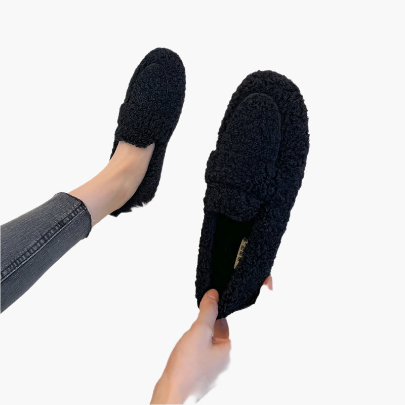 Chaussons Femme Style Mocassin Doux et Confortable pour Intérieur