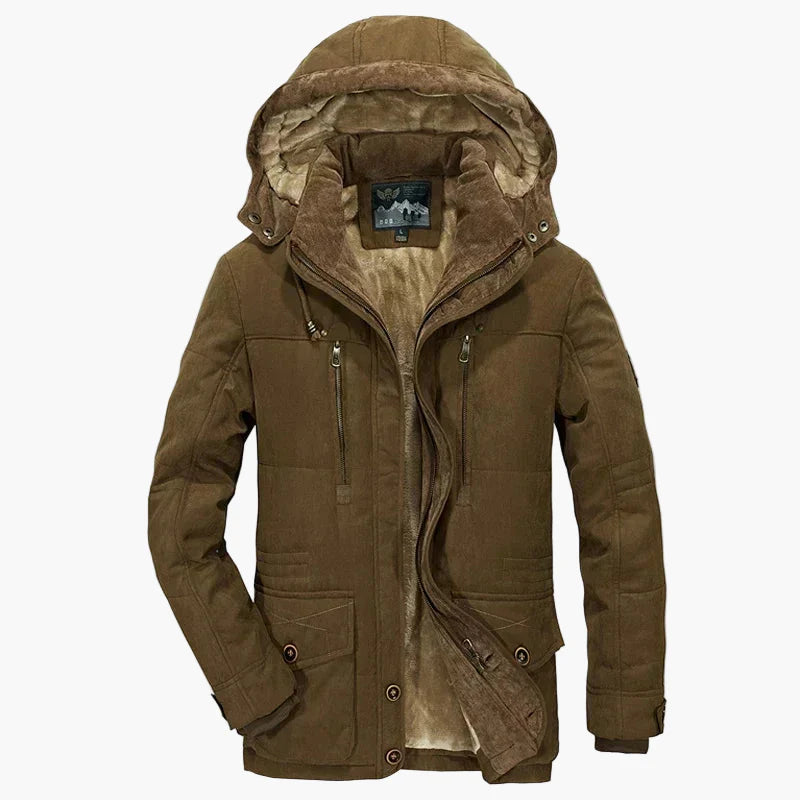 Manteau d'hiver homme style urbain avec capuche et doublure chaude