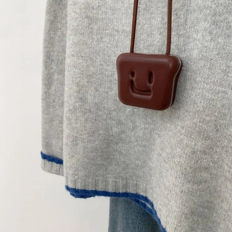 Pull décontracté pour femme style urbain automne, col rond, manches longues