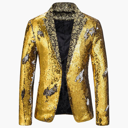 Veste de soirée homme style luxe à paillettes pour événements festifs et spectacles