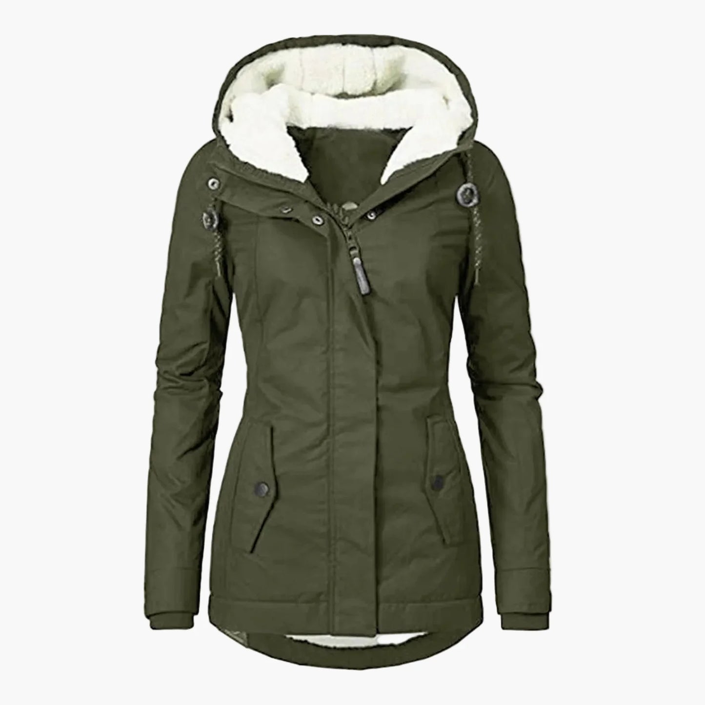 Veste d’Hiver Femme Style Urbain avec Capuche Doublée – Élégance Quotidienne et Confort Thermique