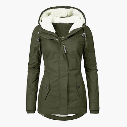 Veste d’Hiver Femme Style Urbain avec Capuche Doublée – Élégance Quotidienne et Confort Thermique