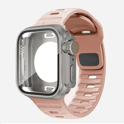 Barbara – Étui étanche unisexe et bracelet en silicone pour Apple Watch