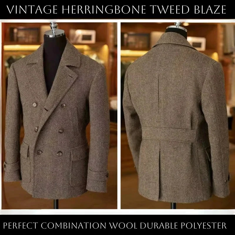 Veste blazer croisée style vintage pour homme – Élégance classique pour occasions habillées et décontractées