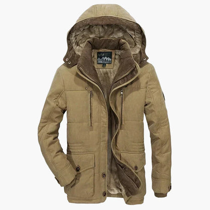 Manteau d'hiver homme style urbain avec capuche et doublure chaude