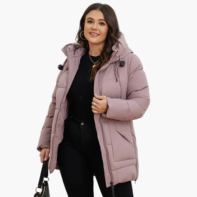 Manteau d'hiver matelassé à capuche pour femme, style moderne et confort quotidien