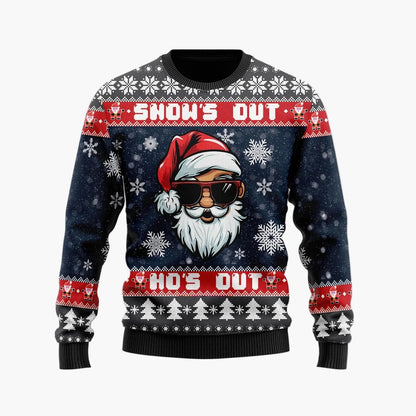 Pull de Noël drôle homme – Style rétro, motif Père Noël, idéal fêtes et soirées Ugly Christmas Sweater