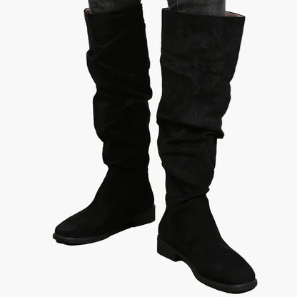 Bottes hautes décontractées pour femme style slouchy à talon plat
