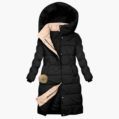 Manteau d'Hiver Long Matelassé à Capuche pour Femme - Style Puffer Élégant et Coupe-Vent