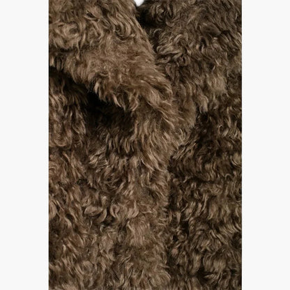 Manteau femme style vintage fausse fourrure aspect mouton tendance hiver