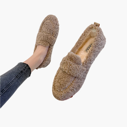 Chaussons Femme Style Mocassin Doux et Confortable pour Intérieur