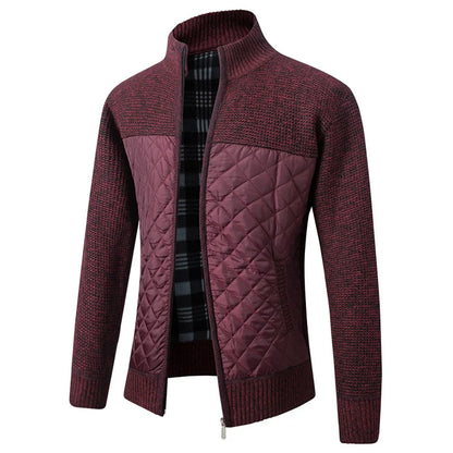 Marc – Veste Zippée Patchwork Chaude pour Hommes