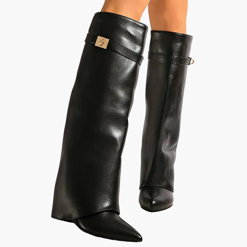 Bottes Femme Pointues à Talon Plat Style Moderne et Élégant