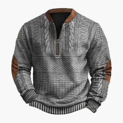 Sweat-shirt homme col rond style patchwork sportswear chic pour automne et hiver