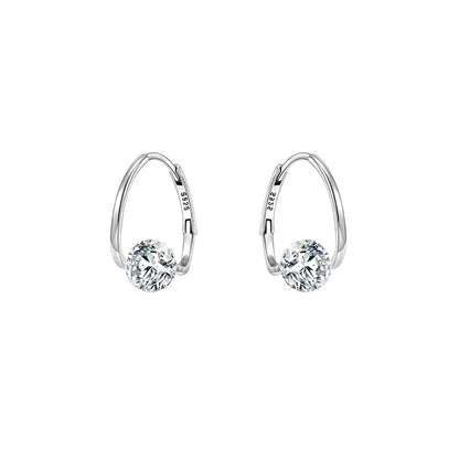 Margaret – Boucles d'Oreilles Créoles en Zircon en Argent Sterling