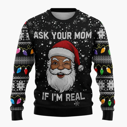 Pull de Noël Humour Homme – Pull Moche Santa Rigolo Fêtes et Soirées