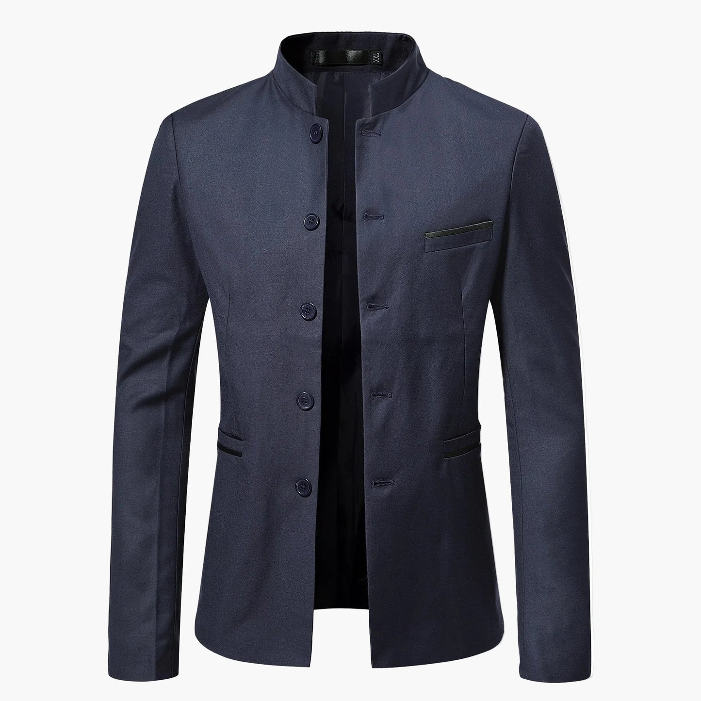 Veste costume homme col mao style moderne pour occasions formelles et décontractées