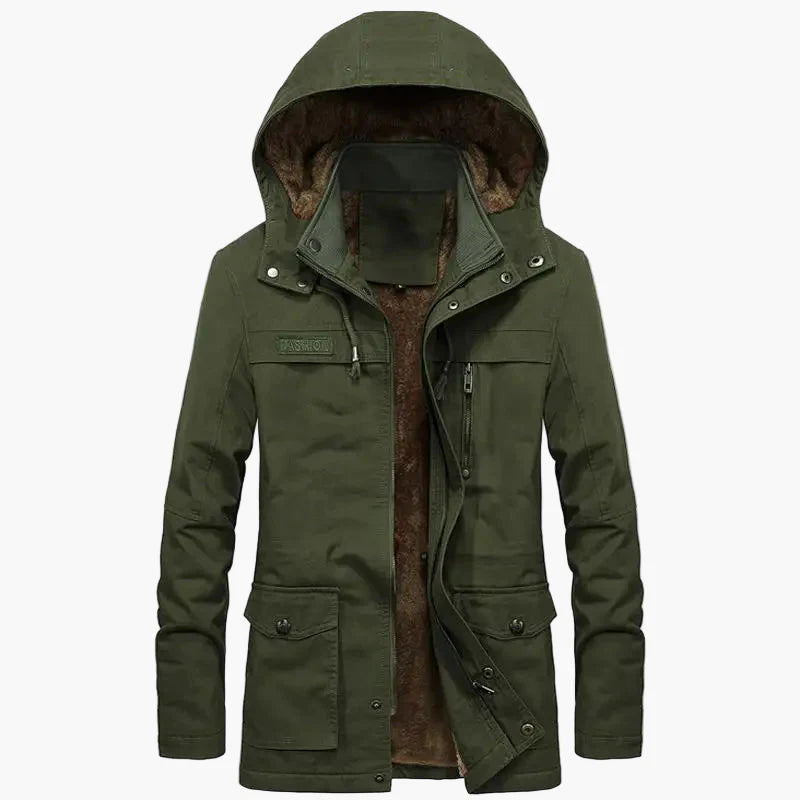 Veste d’hiver à capuche pour homme style urbain casual – manteau long chaud et tendance